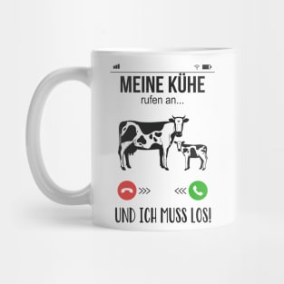 Meine Kühe rufen an lustiges Landwirt Bauer Spaß Mug